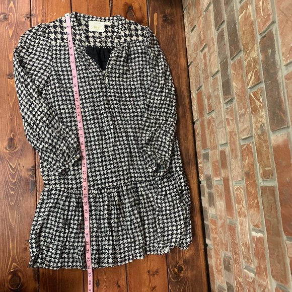 Maeve Sterling Houndstooth X-Small Drop Waist Pullover Viscose Tunic Dress EUC - Picture 12 of 15